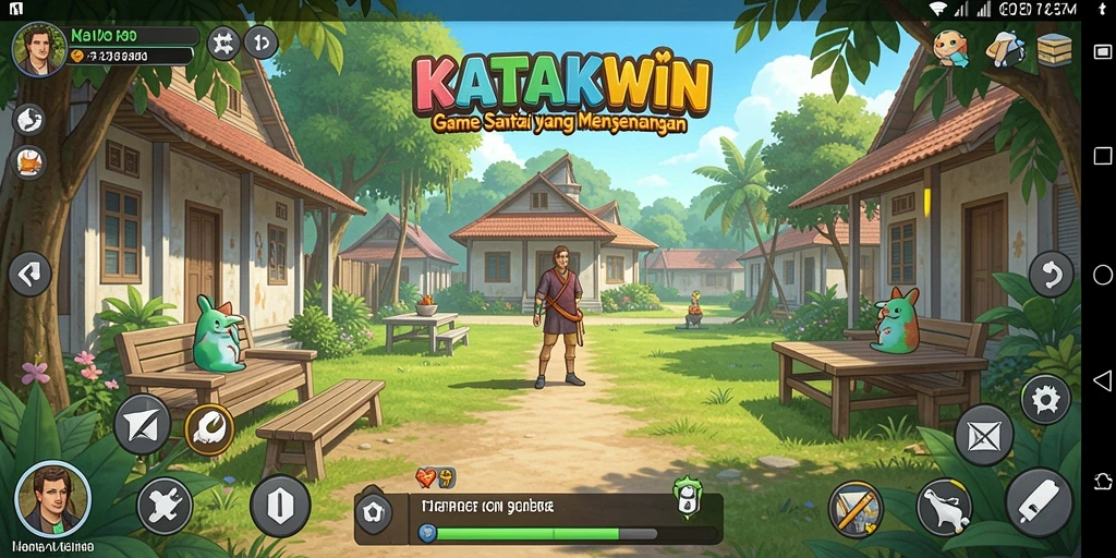 Tampilan gameplay KATAKWIN yang seru dan menarik.